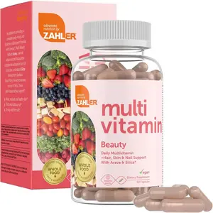 Zahler Multivitamin Beauty - Daily Multivitamin with Iron for Skin Hair & Nails Support - Vegan Kosher Supplement - 60 Capsules