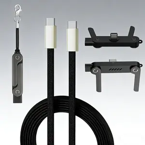 240W Fast Charging 90 Degree Elbow Cable, 2-in-1 Charger with Stand, Safe Hands-Free Use for Gaming, Reading & Holiday Gifts