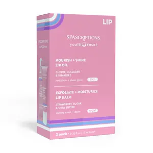 Youth Reset Lip Set: Nourish + Shine Lip Oil & Exfoliate + Moisturize Lip Balm