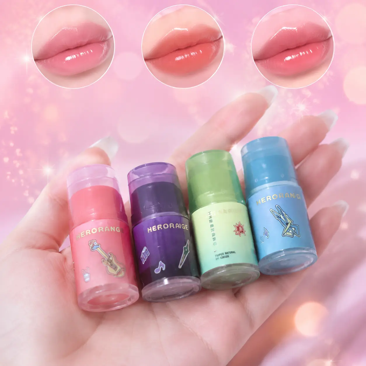 4 Pack Mini Lip Balm Set, Pocket Size & Portable, Long Lasting Moisturizer, Soothe Dry Chapped Lips, Non-Sticky Gentle Formula, Multi Flavors, Nourishing Lip Care, Perfect for Daily Use & Travel