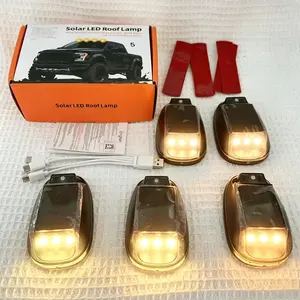 Wireless Solar Car Roof RGB Strobe Light, Remote Control Interior Flash Lamp, Multicolor Car Cab Roof Warning Light, Universal for Truck SUV Auto Exterior & Interior Mod Accessories