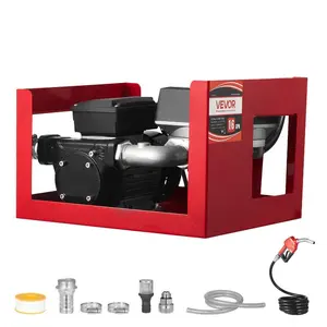 fathersdaygift  VEVOR Fuel Transfer Pump 110V, 16 GPM 60 L/min, AC Electric Oil Transfer Pump for Diesel Kerosene Biodiesel, with Meter, Auto Fuel Nozzle 2 Hoses, 45 ft/13.7 m Lift, for Vehicles, Construction Sites