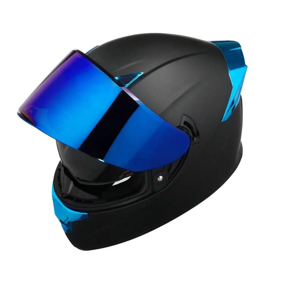MotorcycleCrown Racing 4 DOT-Approved Motorcycle Helmet for Men and Women, Open Face Design, Equipped with Dual Visor, Equipped With Visor