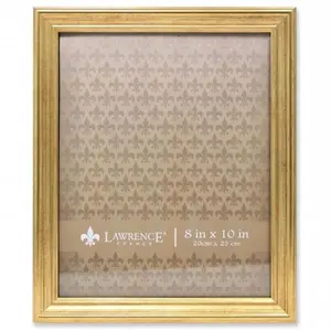 212 MAIN Burnished Gold Picture Frame - 0.80 in. Profile, 8x10 in. Size, Glass Front, Decorative 2-Way Easel & Wall Display for Baby & Maternity Wall Decor