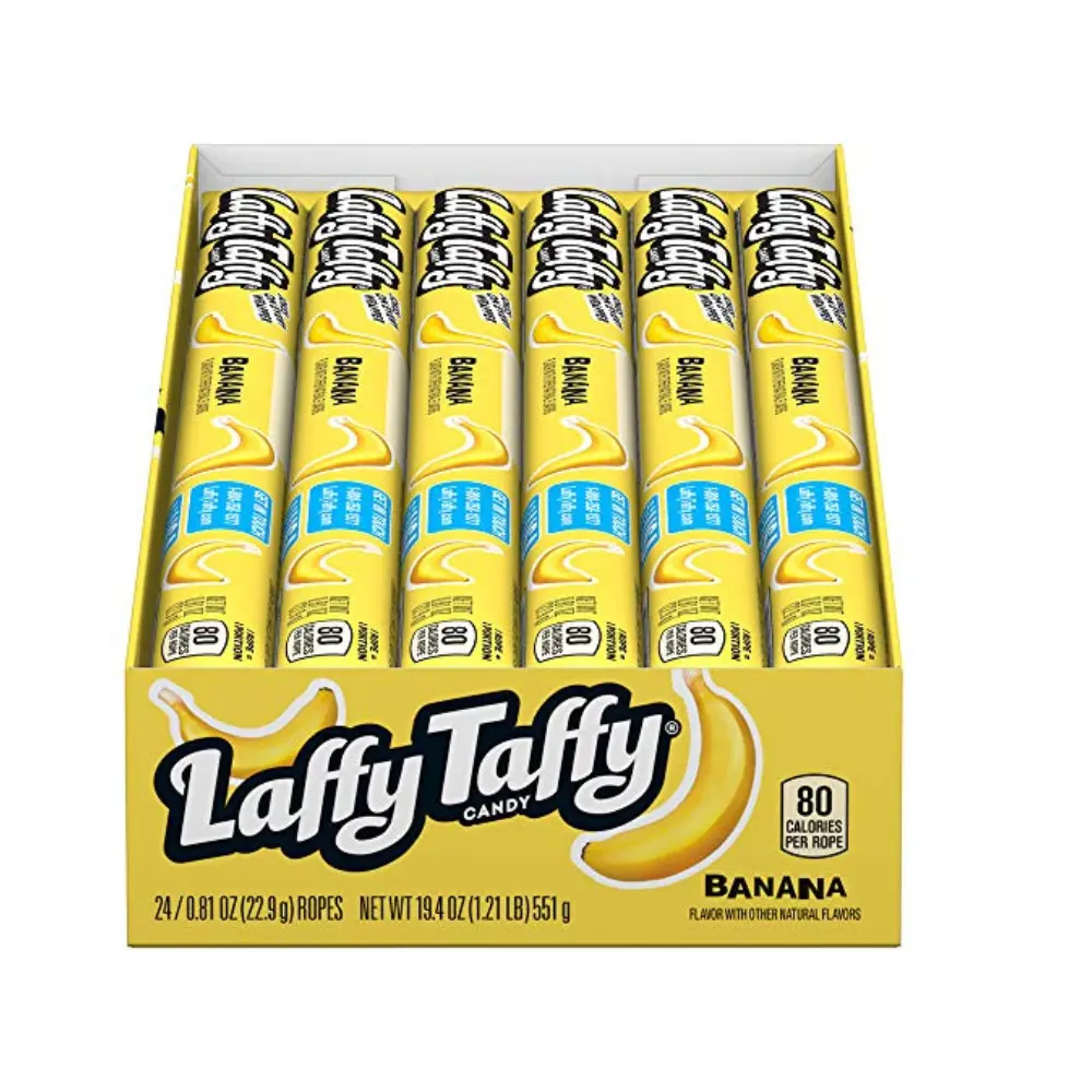 Laffy Taffy Rope Candy, Banana Flavor, 0.81 Ounce Ropes (Pack of 24)