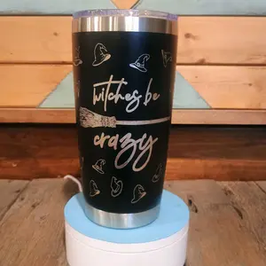 20-30oz Witches Be Crazy tumbler. Black only Bottle Drinkware Water Bottles Portable Mug Reusable Cup Washable Bottled Halloween