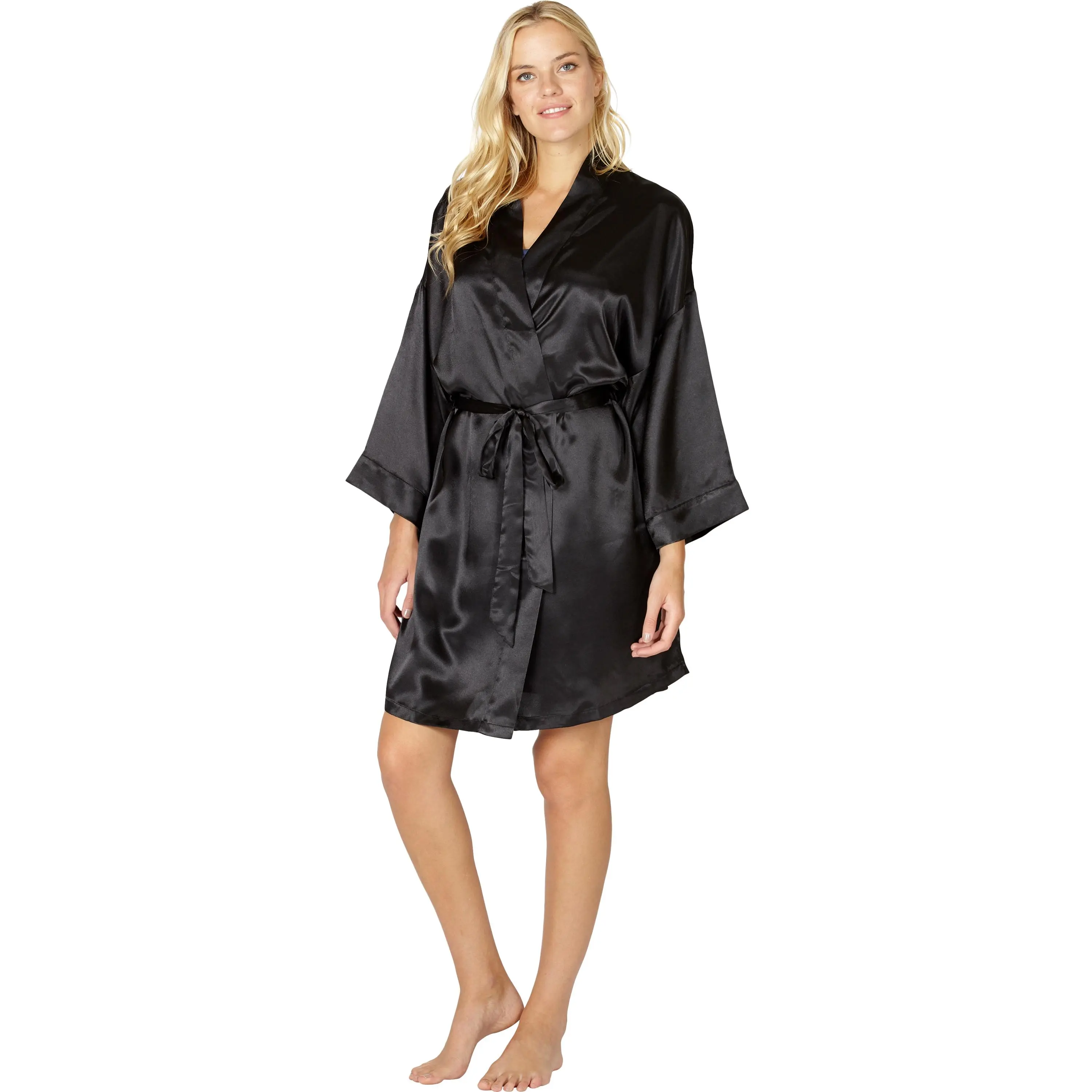 INTIMO Womens' Poly Charmeuse Robe Loungewear Sleepwear Bathrobe