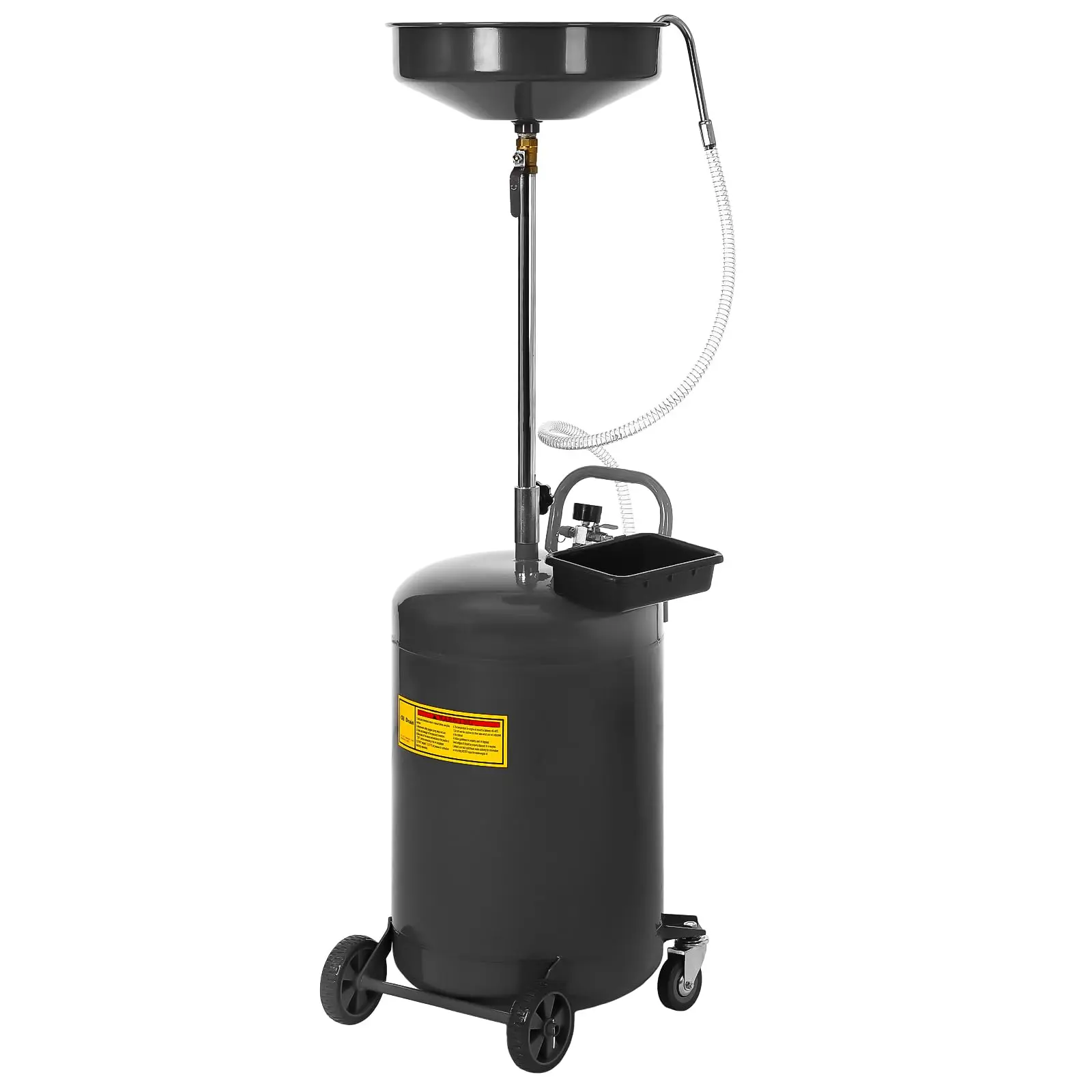 Garvee 20 Gallon Waste Oil Drain Tank, Portable Oil Drain Container, Air Operated Drainer, Fluid Fuel Transfer Drainage, Adjustable Funnel Height with Wheel &15'' Premium Bowl and a Toolbox