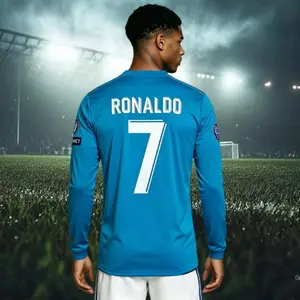17 18 Away Soccer Jersey 7# Ronaldo Long Sleeve Jersey Fans Version