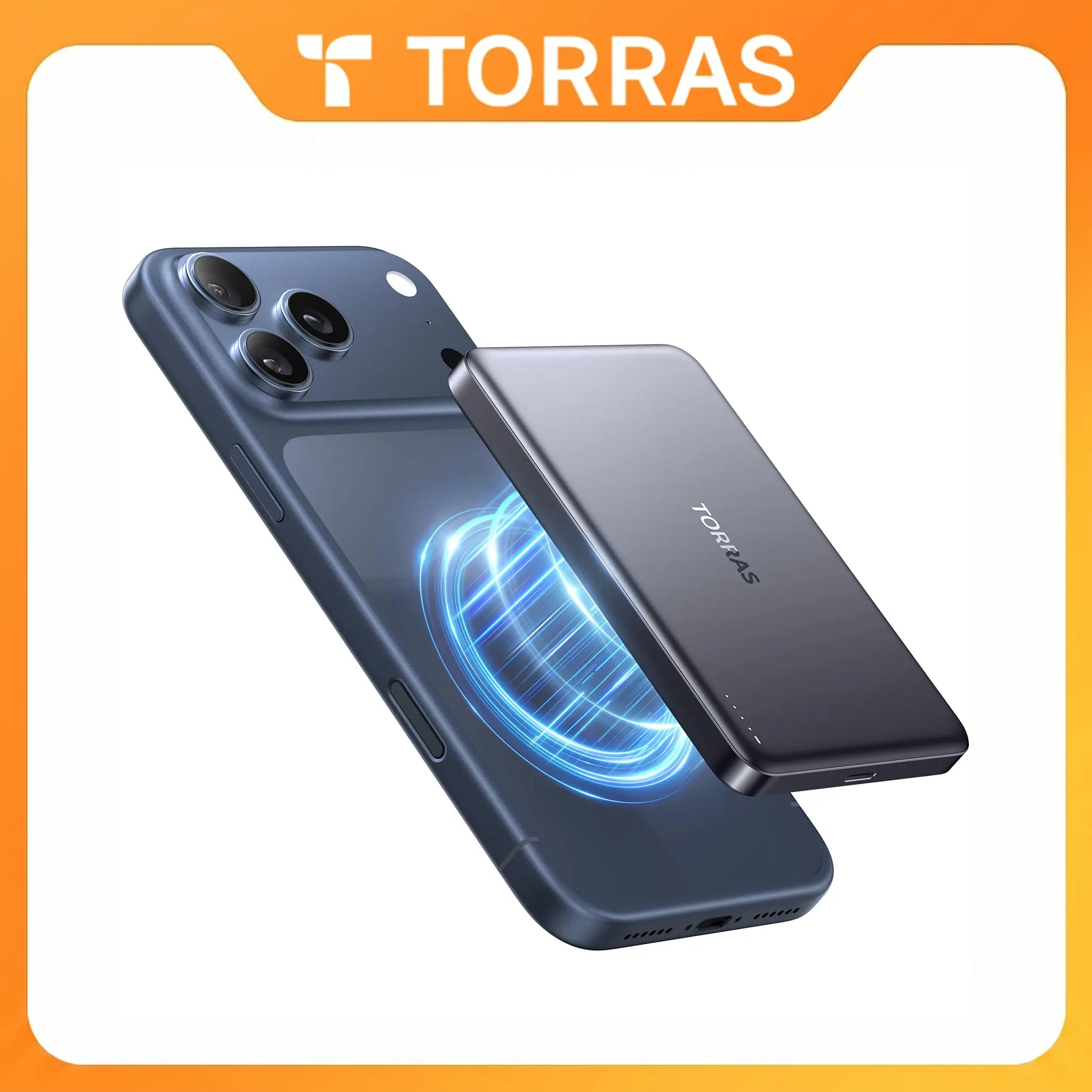 TORRAS MiniMag Power Bank,Ultra-Slim 10,000mAh Magnetic Wireless Portable Charger, 22.5W Fast Charging iPhone Air MagSafe Battery Pack Designed for iPhone 17 Pro Max/17 Pro/Air/16/15/14/13/12, Gray