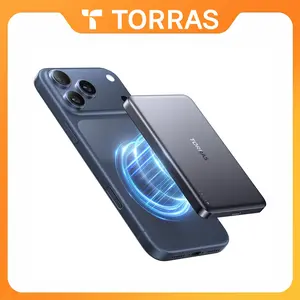 TORRAS MiniMag Power Bank,Ultra-Slim 10,000mAh Magnetic Wireless Portable Charger, 22.5W Fast Charging iPhone Air MagSafe Battery Pack Designed for iPhone 17 Pro Max/17 Pro/Air/16/15/14/13/12, Gray