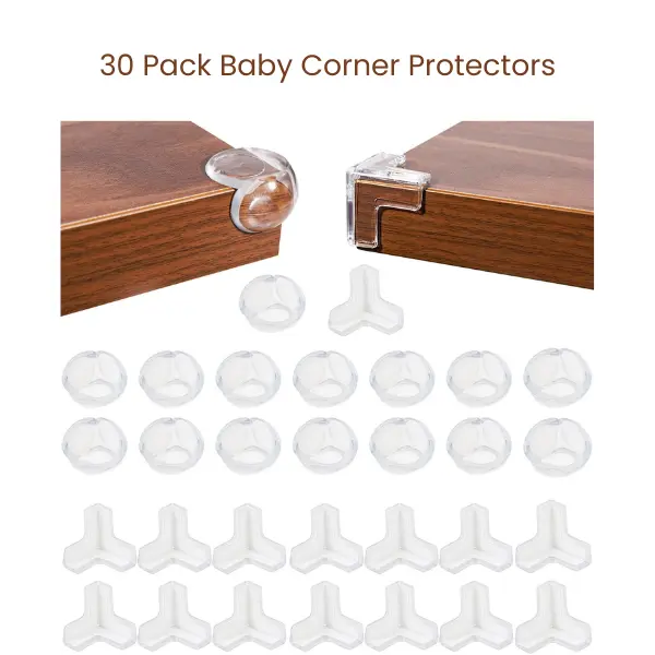 30 Pack Baby Corner Protectors, Clear Furniture Corner Guards, Baby Proof Safety Bumpers for Sharp Table Edges, Childproof Home Summer Gift