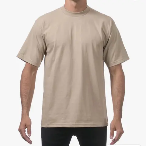 Pro Club Heavyweight Cotton Short Sleeve Crew Neck T-Shirt Top Casual Collar Classic Fabric Original Menswear Knit Oversized Polyester