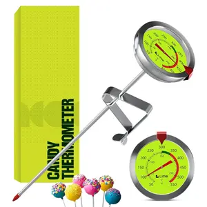 Candy Thermometer with Pot Clip - Deep Fry Oil Thermometer for Frying and Candle Making ()
