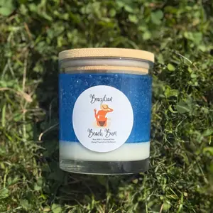 Brazilian Beach Bum Gel Soy Candle - Natural Scented Wax with Bamboo Lid