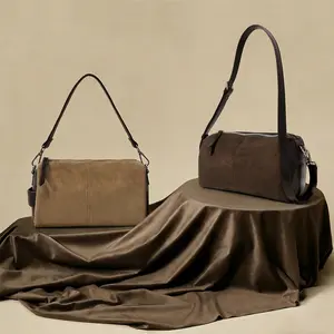 Soft Pillow Shoulder Bag For Women Lightweight Large Capacity Casual Crossbody Bag Daily Commute Travel Essential Tan Suede