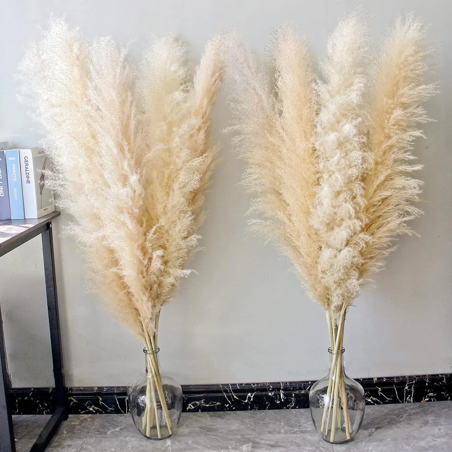 46" inch 10 Stems  Pampas Grass Decor Tall, Pompas Grass, Tall Pampas Grass for Weddingm, Farmhouse, Boho  Decor ()
