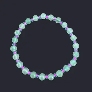 Green Glass Bead Bracelet 6mm