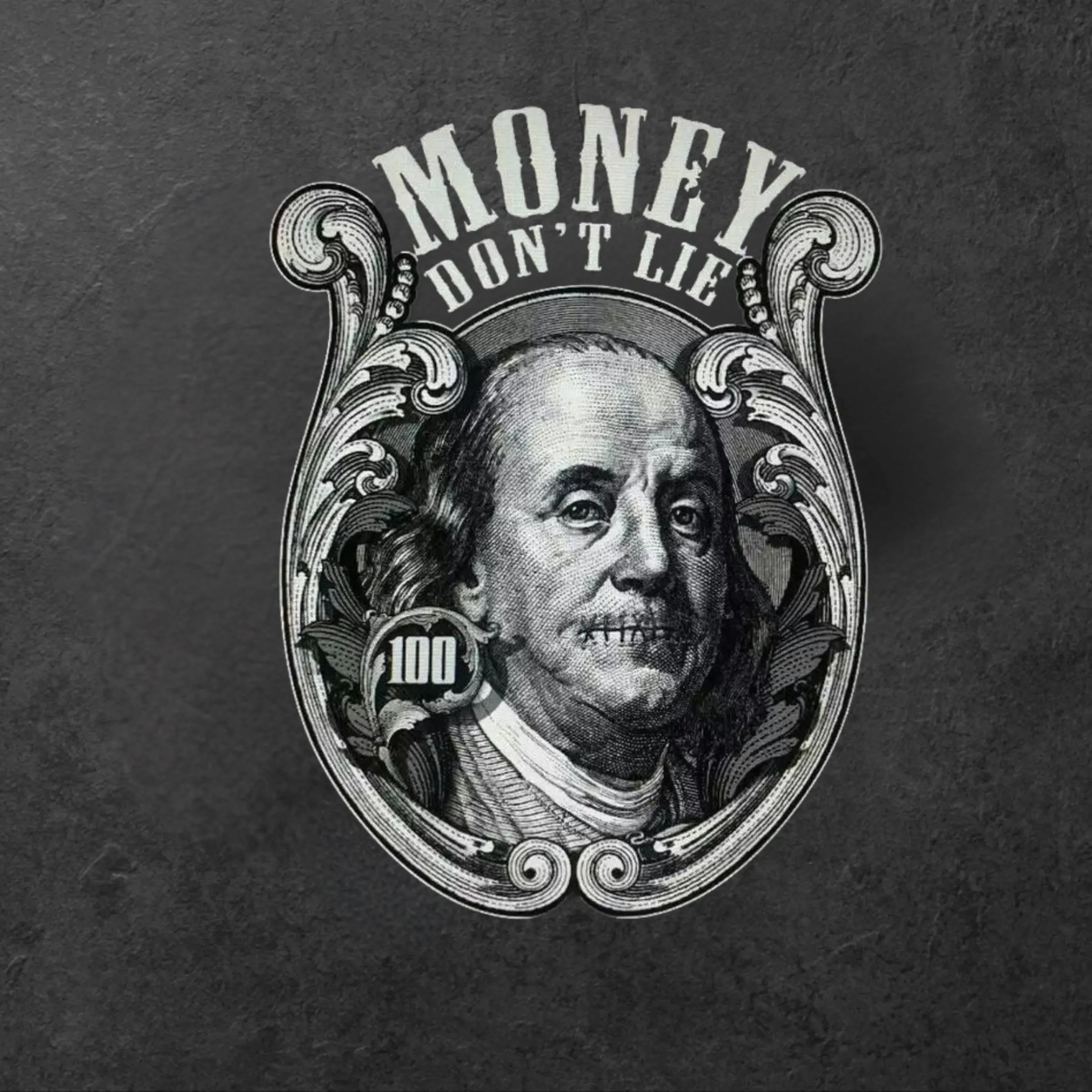 Money Don’t Lie Benjamin Franklin Sticker, Vintage Dollar Art Decal for Wallet Laptop Business Humor Gift