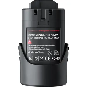 12V Replace  for Bosch 2.0Ah Replacement  Compatible with Bosch 10.8V-12V Power Tool Lithium-Ion  Max, 2000mAh (2A, 1 Pack)