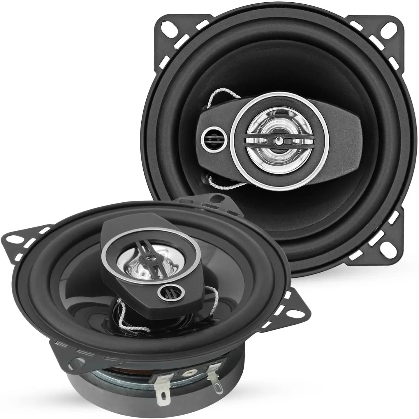 5 CORE Car Two Way Speaker System 4 Inch Pro 250 Watt Pair 4 Ohm w Built-in Tweeter High-Efficiency Audio Component Coaxial Speakers for Stereo Sound - CS 04 2W WoG