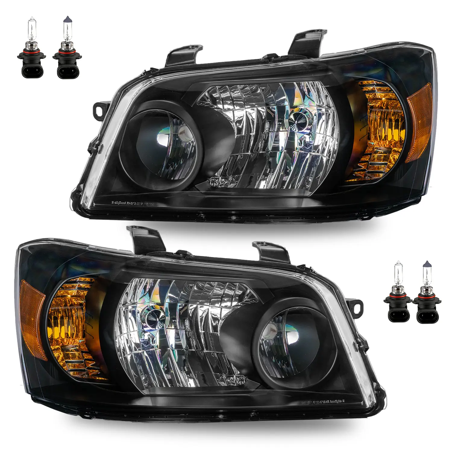 Headlight Assembly w/Bulbs for 2001-2007 Toyota Highlander Headlamp Driver and Passenger Side #8117048280, 8113048280