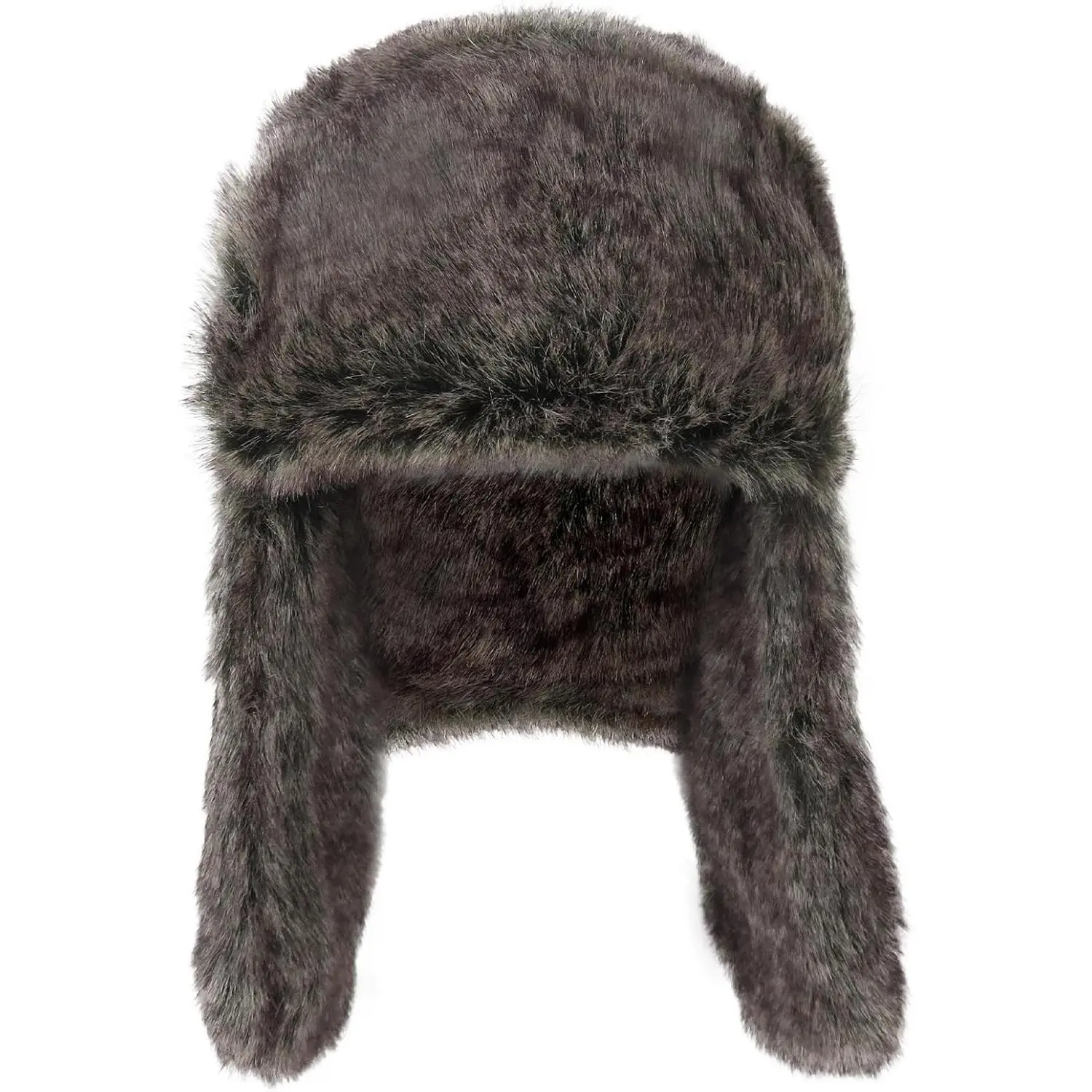Unisex Faux Rabbit Fur Trapper Hat Winter Windproof Hat with Ear Flaps Aviator Russian Ushanka Style