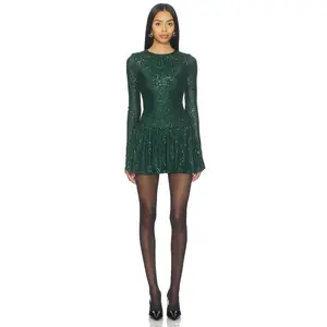 Show Me Your Mumu Zelda Mini Dress in Emerald Sequins