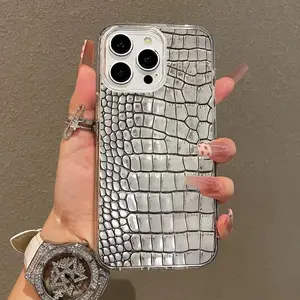 Trendy Magnetic Phone Case, Vegan Crocodile Pattern | Lightweight, Shockproof, Soft Girl Style, Compatible with Popular Smartphones