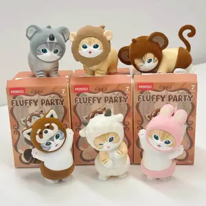 MINISO mofusand Series Fluffy Party Blind Box Cat Figurines Decorative Ornaments Gift Items