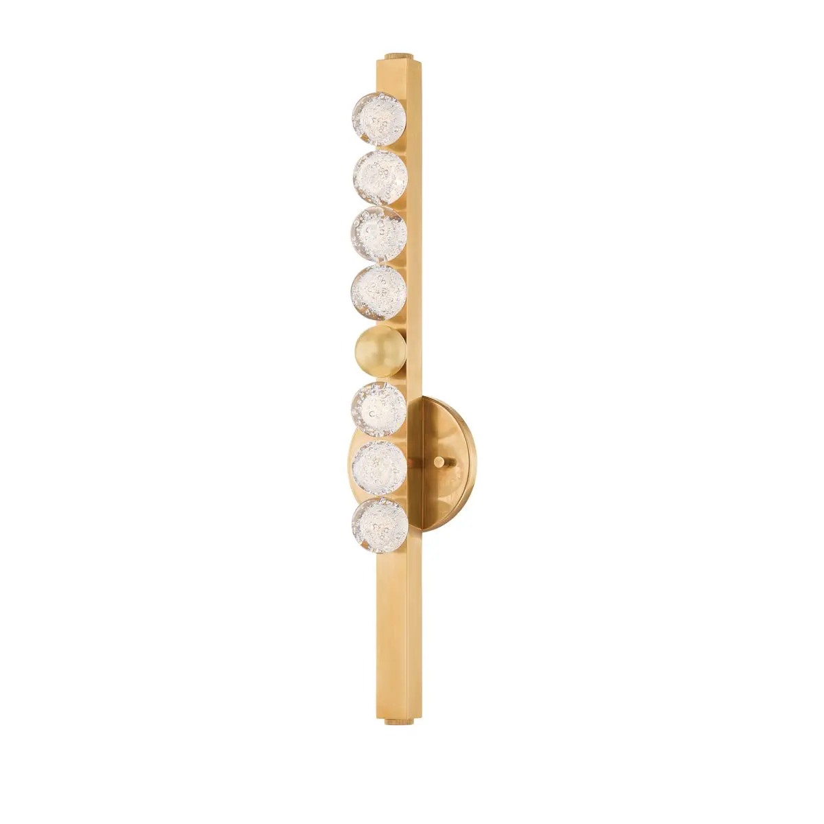 Annecy Sconce - Vintage Brass Frame with Crystal Glass Orbs and LED Lights for Modern Interiors