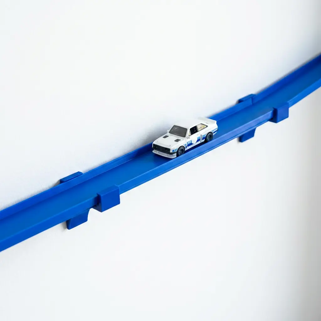 Wall Mount Brackets, Compatible with Hot Wheels Speed Snap Track – Modular Snap-Fit Wall-Mounted Track System for 1:64 Diecast Cars, Made in USA (Blue)