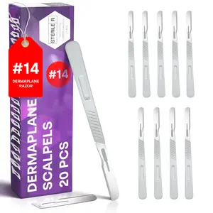 MyMed Disposable 14R Dermaplane Scalpels, Dermaplaning Razors - Pack of 20 Dermaplane Razor for Women Face, Women's Disposable Shaving Razors