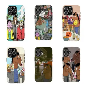Retro 90s Cartoon Bojack Horseman & Friends Phone Case,for iPhone 16 15 14 13 12 11 17Pro Max,for Samsung S25 S24 S23 S22 Ultra,Gifts For Fans, Phone Accessories