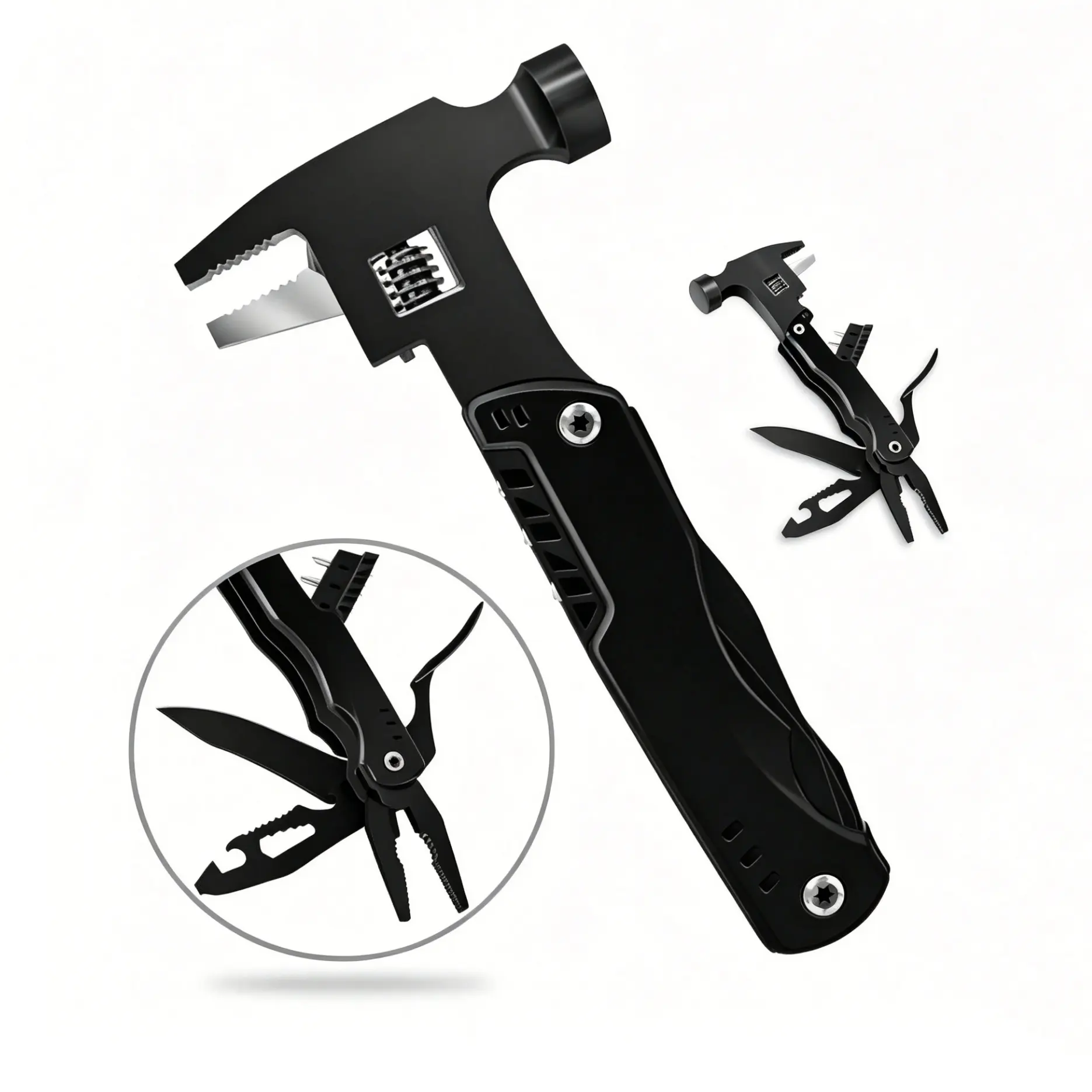 VerveWave 11 In 1 Adjustable Portable EDC Pliers, Multi Tool With Pliers, Knife, Saw, Hammer, Can Opener, For Camping, Survival, Hunting And Outdoors