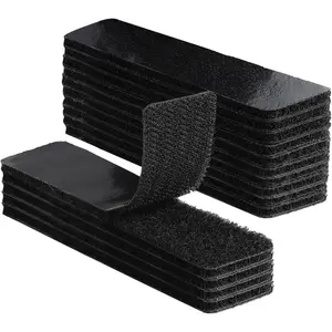 20 Sets 1x4 Inch Hook and Loop Fastener Strips with Adhesive Heavy Duty Double Sided Sticky for Outdoor, Fabric, Picture , Wall Mounting Tape, Black