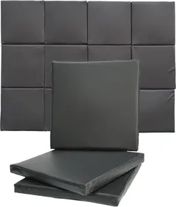 [12 Pack] Golf Wall Padding Golf Enclosure Padding [20"x20"x2"] Golf Safety Padding Memory Foam with PU Leather Surface for Impact Protection