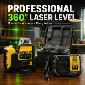Dewalt DW089LG 12v 12 Line Laser Level Unit 3 Sides*360 Degree Vertical Self Levelling Green Professional Laser Level