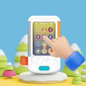 Sliding Screen Mobile Phone Toy, Touch Screen Simulation Light Music Puzzle Toy, Early Education Machine, Birthday Gift for 3 Years Old & Above