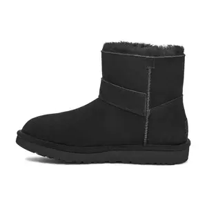 Women's UGG Logo-Embossed Suede Short Snow Shoes - Lace-Up Closure, Warm Footwear for Winter, Shoe