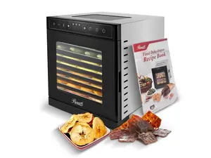 Rosewill Food Dehydrator Machine, 8 Stackable Trays with Adjustable 48H Timer and Temperature Control Up to 195F - Electric Food Preserver for Fruits, Veggies, Meats & Dog Treats