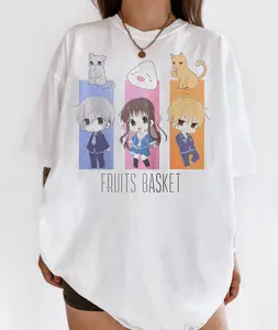 Juniors Fruits Basket Anime Cartoon White T-Shirt
