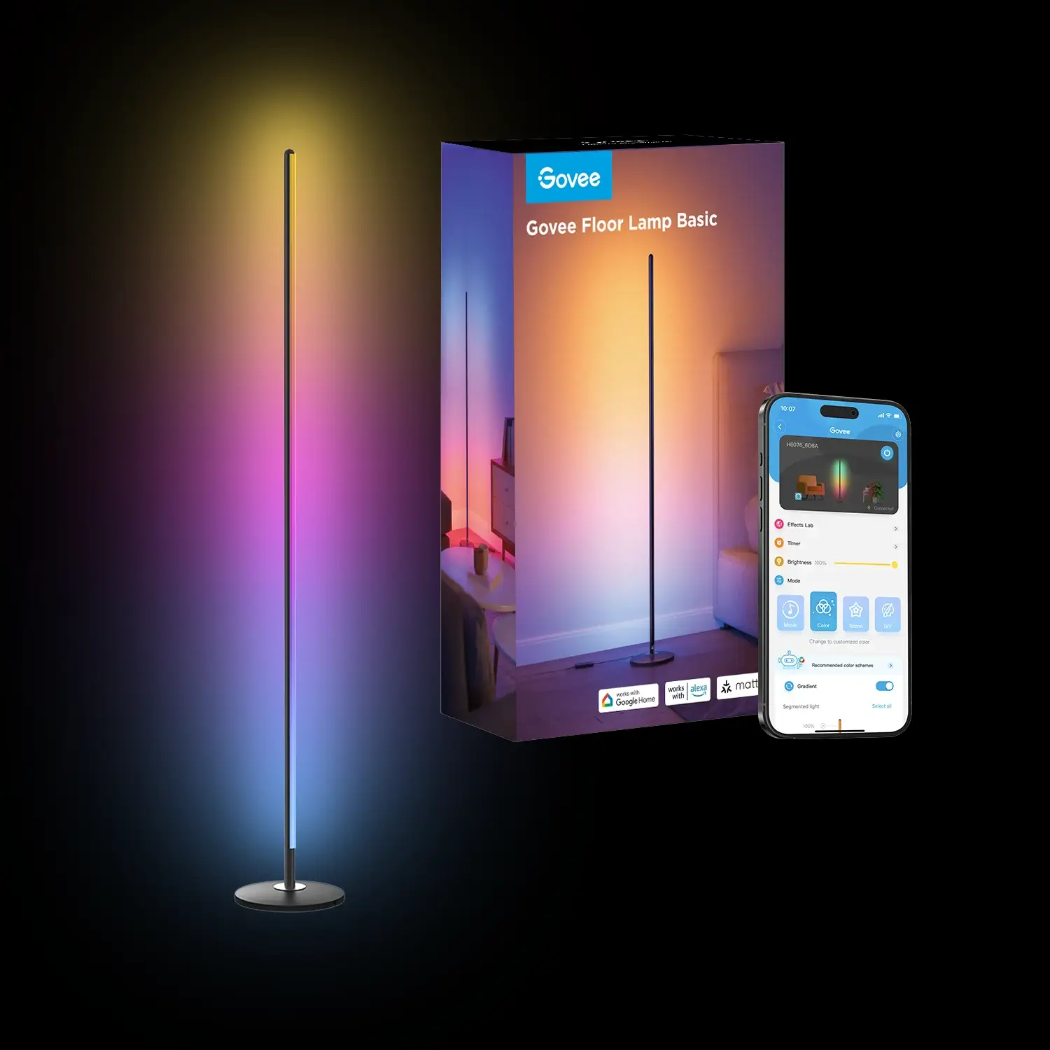 Govee RGBICW Smart Corner Lamp (Matter Compatible) Floor lamp