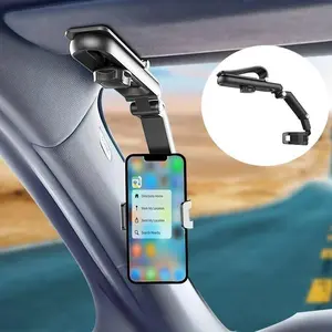 Sun Visor Cellphone Car Holder Cell Phone Clip Universal Phone Holder Multi-function Mobile For IPhone 7 Inch Support Telephone