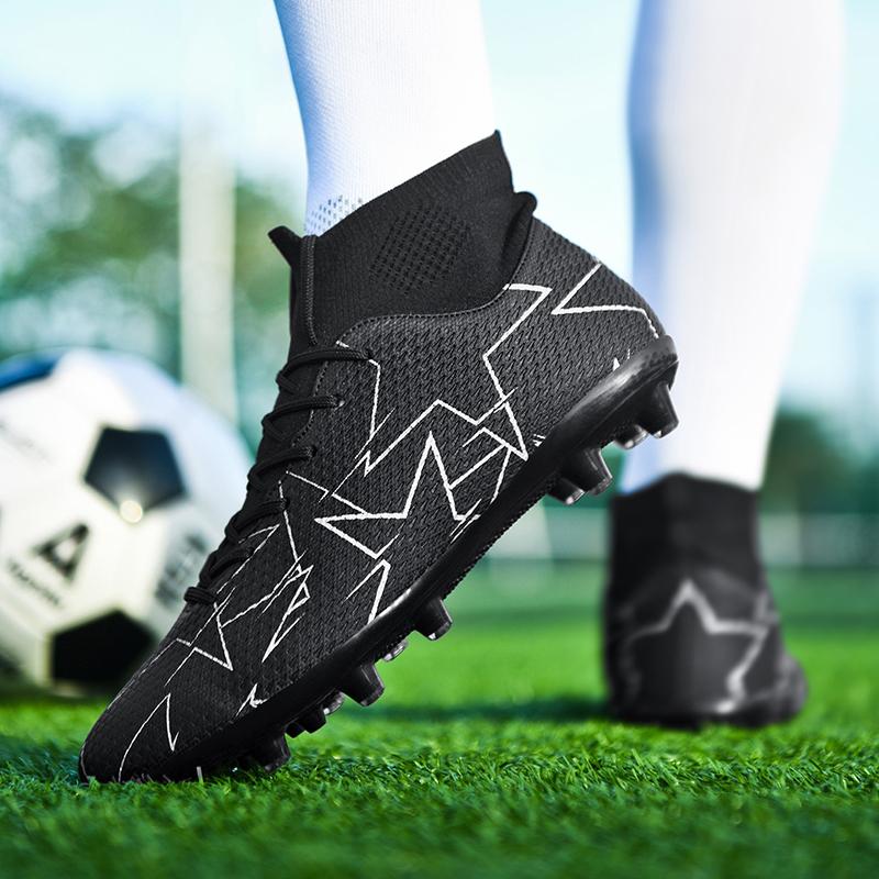 Men's Solid color palette High Top Football Shoes, Breathable Comfortabl e Football Cleats, Non-slip Football Shoes for Outdoor Training& Competition