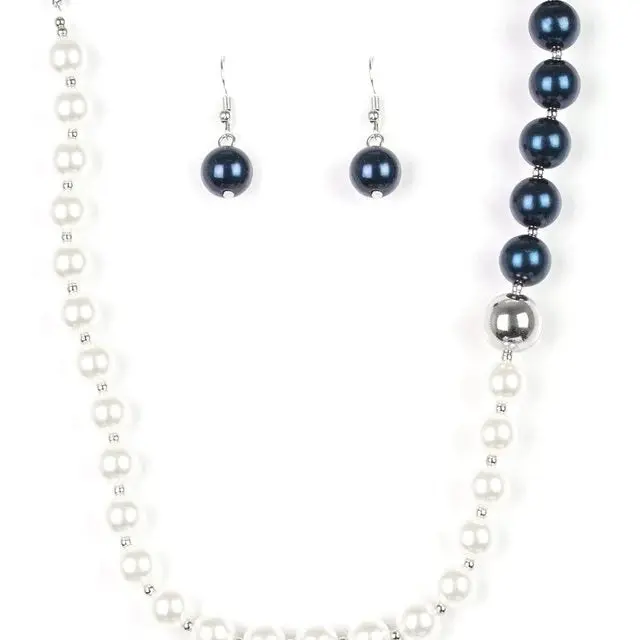 5th Avenue A-Lister - Blue  necklace and earrings set Wedding