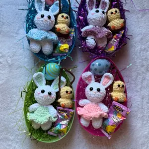 Easter eggs with crochet goodies
