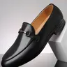 Men's Business Style Solid Color Slip on Loafer Shoes, Fashionable Pointed Toe Formal Dress Shoes for Work Office, Male All-match Commuter Shoes for Daily Wear, Office Footwear