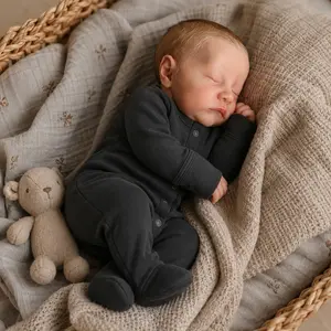 【WOOROY】 18 In Reborn Baby Doll Levi, Realistic Sleeping Newborn Baby Doll with Soft Cloth Body, Handcrafted Vinyl Head & Limbs, Lifelike Girl Gift for Kids Age 3+, Birthday & Christmas Gift