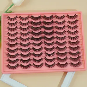30 Pairs Fluffy False Eyelashes, Wispy Natural Curling Eye Makeup Strip Lashes, Full Volume Eyelash for Lashes Extensions, Volumized False Eyelashes for Women and Girls Eye Makeup Enhancement, Eyelash Set